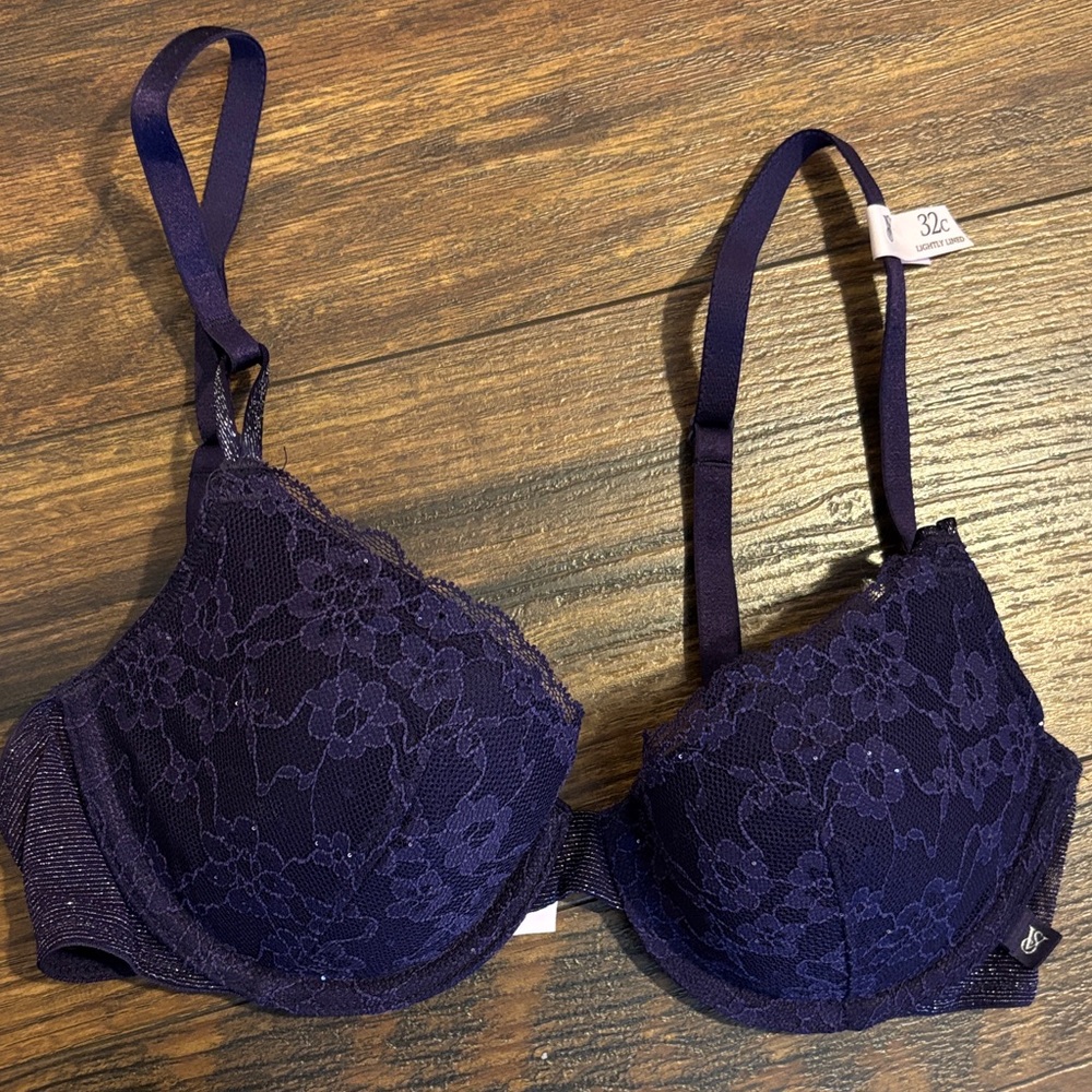 Lace Underwire Bra - 32C - Deep Purple